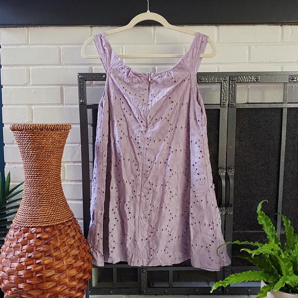 Purple Tobi Off-the-Shoulder Eyelet Sundress - Picture 3 of 5